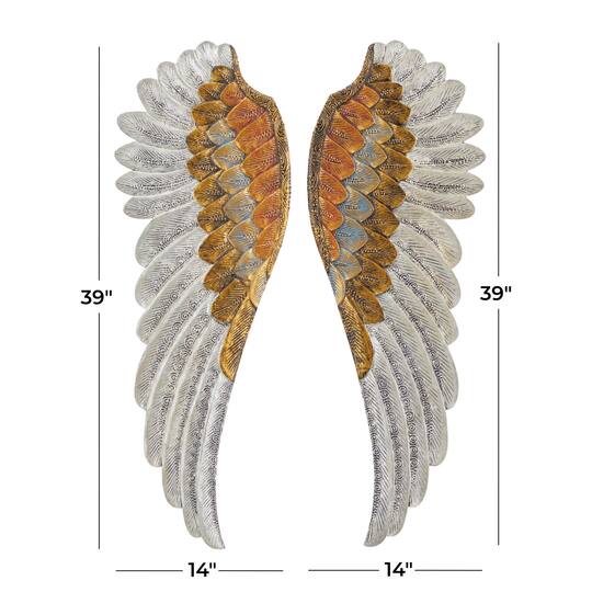 Set of 2 Gold MDF Modern Farmhouse Wall Decor, 39" x 14"